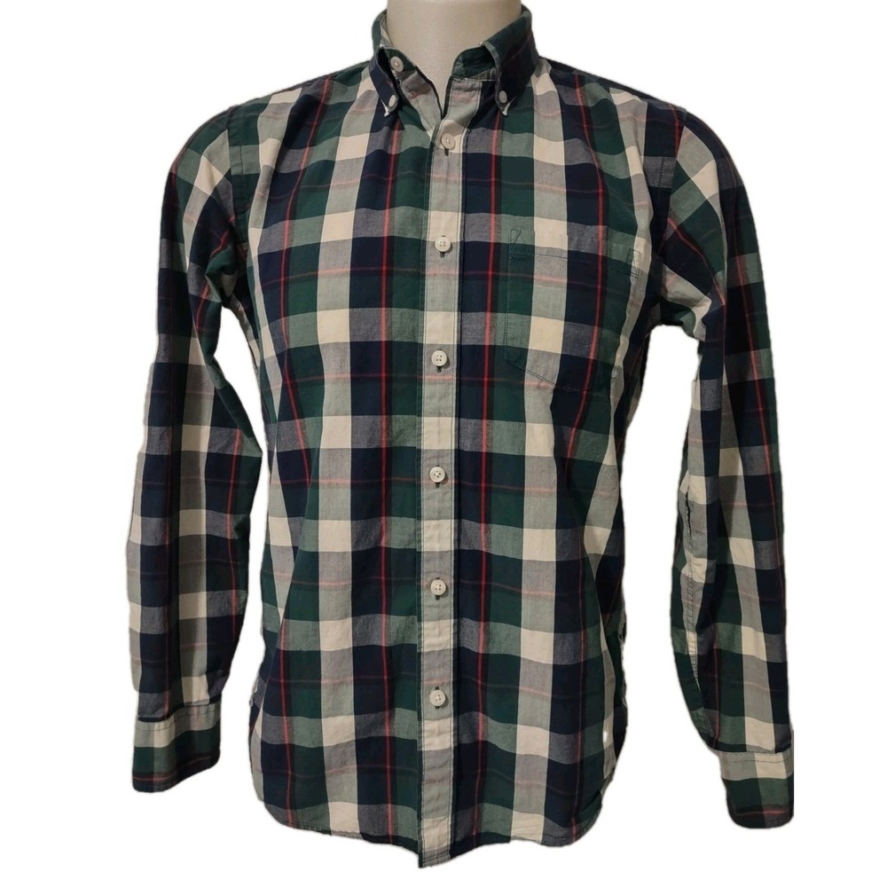 Quality Woven Shirts Tailored by J.Crew Men's‎ Size M Slim Fit Plaid Long Sleeve